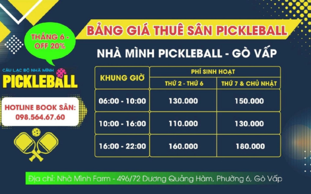 Sân Pickleball Nhà Mình: Nơi Trải Nghiệm Pickleball Chất Lượng Tại Quận Gò Vấp, TP.HCM