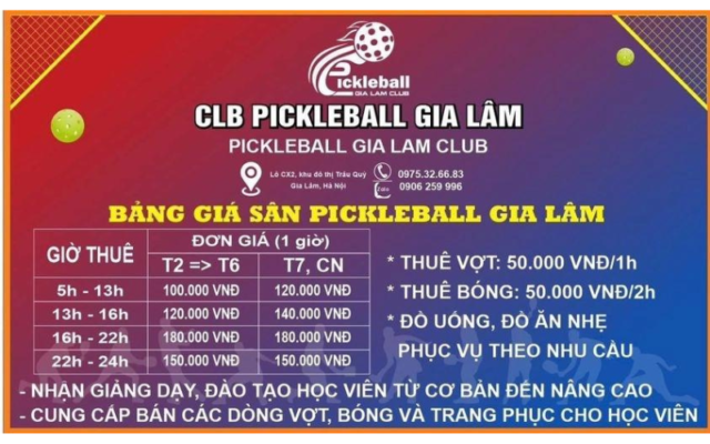 Sân Pickleball Gia Lâm: Điểm đến lý tưởng cho người yêu thích Pickleball tại Hà Nội